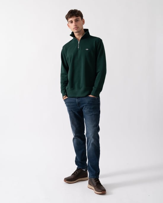 GANT Mens Regular Fit Shield Logo Half Zip Sweatshirt - Image 3
