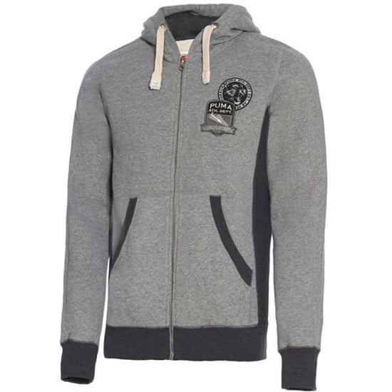 Puma Mens Varsity Zip Through Hoody Grey Sweat Hooded Jacket 566954 03 P4C