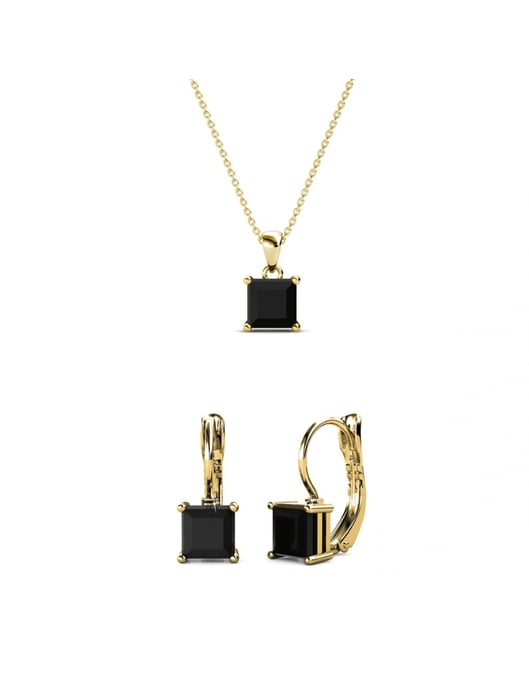 Quadratisches Set und Box - Gold und Schwarz - Image 1