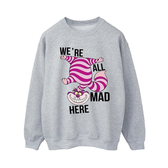 Disney Frauen/Damen Alice im Wunderland Alle verrückt hier Sweatshirt (Sport grau) - Image 1