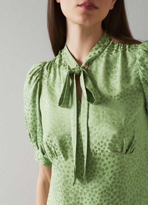 LK Bennett Marceau Woven Tops, Pistachio