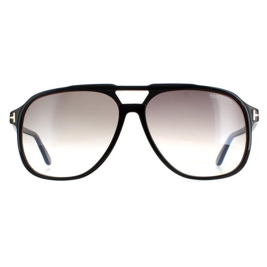 Tom Ford Aviator Mens Shiny Black Smoke Gradient  Raoul FT0753