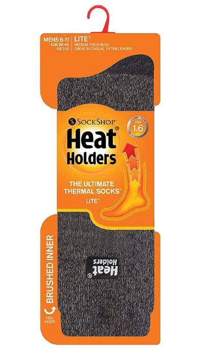 Heat Holders Lite - 3 Paar Multipack Herren isolierte thermische Socken für den Winter | dünne & warme Socken für Kleid Socken - Charcoal - Image 2