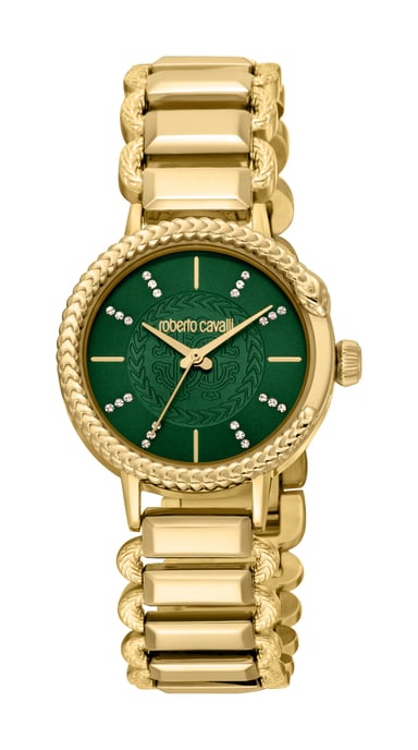 RC5L020M0065 Roberto Cavalli Womens Quartz Stainless Steel Dark Green 5 ATM 30 mm Watch