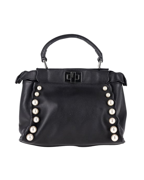 Fendi Mini Peekaboo Perlen Tote Bag aus schwarzem Kalbsleder - Image 1