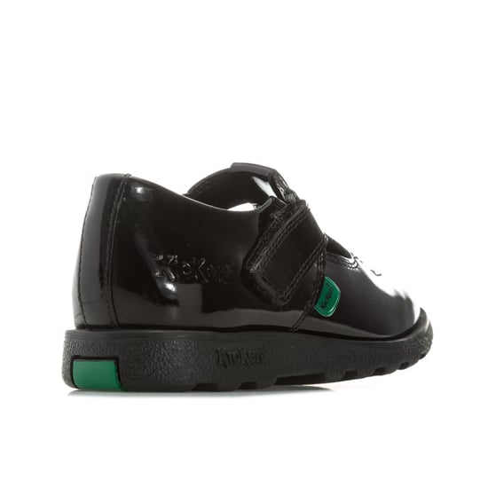 Kickers Kinder Fragma T-Bar Patent Schuhe für Mädchen in Schwarz - Image 3