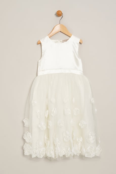 Cream Dress and Cardigan 2-Piece Set