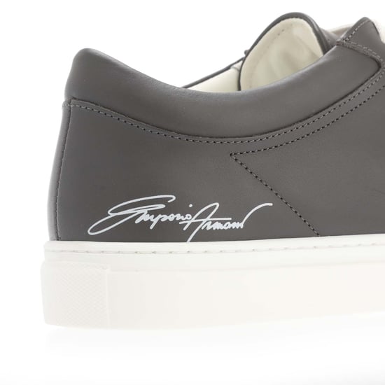 Men's Armani Leather Trainers in Grey - Image 5