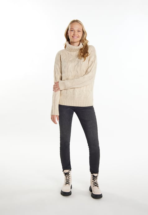 Mymo Strickpullover Damen Creme - Image 2