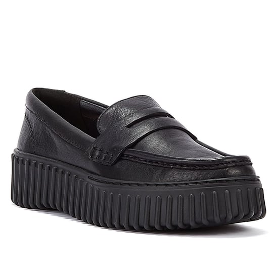 Clarks Torhill Penny Leder Damen Schwarz Komfort Schuhe - Image 2