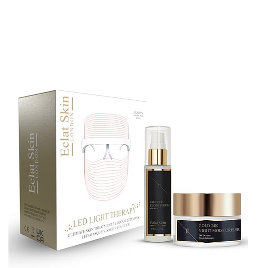 3 Colour Led Mask + 24K Gold Serum 60ml + 24k Gold Moisturiser 50ml