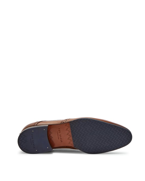 Ted Baker Hosei Leather Wing Cap Brogues, Tan