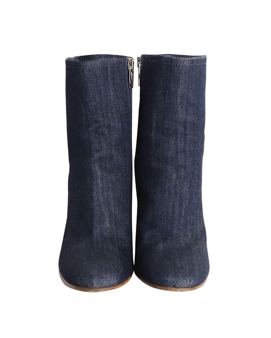 Gianvito Rossi Blockabsatz Stiefeletten aus blauer Jeans - Image 2