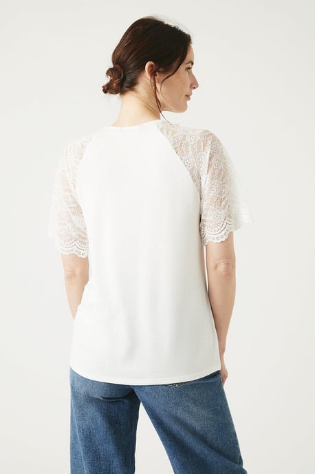 Lace Sleeve V Neck Top