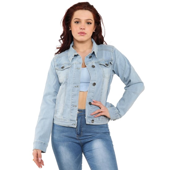 Enzo Womens Stretch Denim Jacket - Image 1