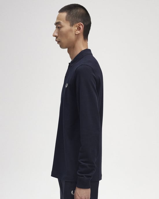 Fred Perry Mens Long Sleeve Plain Signature Polo Shirt