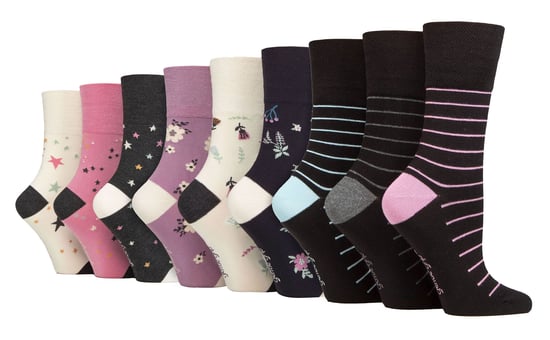 9er-Pack Bambus-Socken Damen | Gentle Grip | Extra Wide Soft Top Non Elastic Socken - SOLRM414237 - Image 1