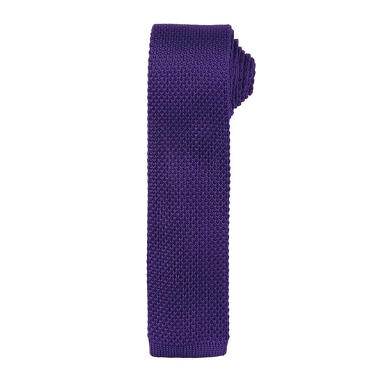 Premier Mens Slim Textured Knit Effect Krawatte (2er-Pack) (Lila) - Image 1