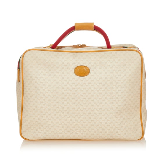 Vintage Gucci Microguccissima Coated Canvas Travel Bag White - Image 1