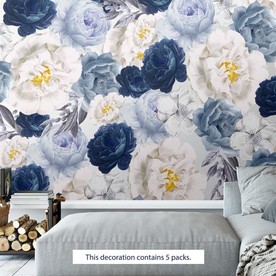 Elegant Oversized Peonies Self Adhesive DIY Wall Stickers, Kitchen, Bathroom, Living room, Self-adhesive, Decal, Decoration, Flower