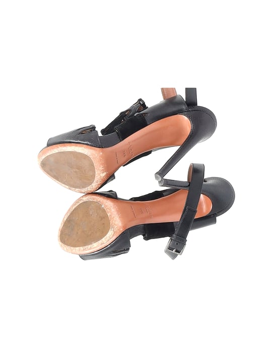AlaÏa Cut-Out-Ankle-Strap-Sandalen aus schwarzem Leder - Image 5