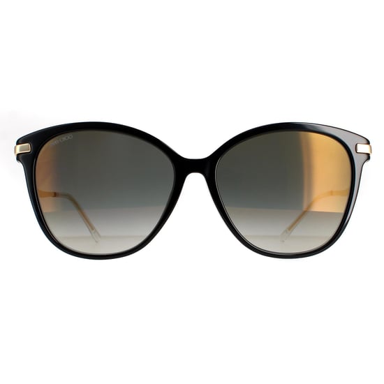 Jimmy Choo CatEye Womens Black Grey Gradient Gold Mirror Peg/F/S