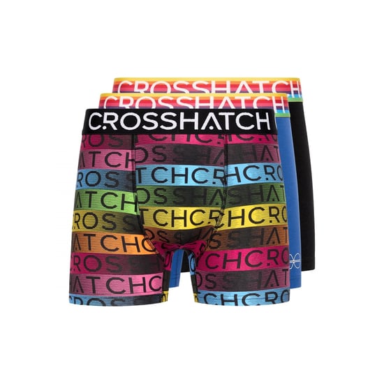 Crosshatch - "Rainbow Mix" Boxershorts für Herren(3er-Pack) (Schwarz) - Image 1