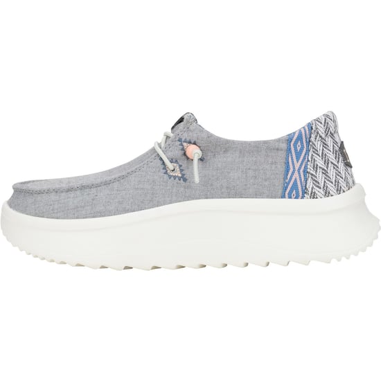 HEYDUDE Wendy Peak Chambray Woven Polyester Damen Grau Loafers - Image 5