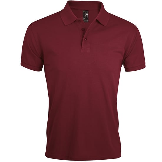 SOLs Mens Prime Pique Plain Kurzarm-Poloshirt (Burgund) - Image 1