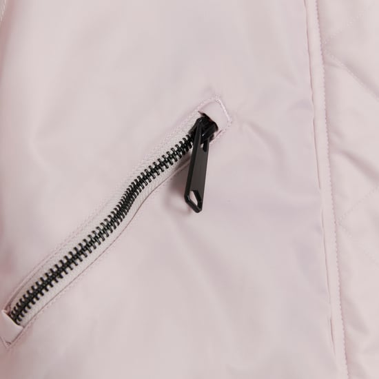 River Island Girls Bomber Jacket Pink Nylon
