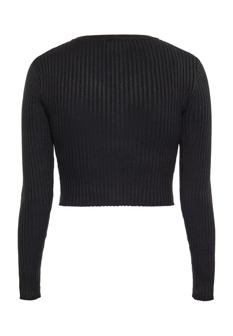 Mymo kurze Strickjacke Damen schwarz - Image 4