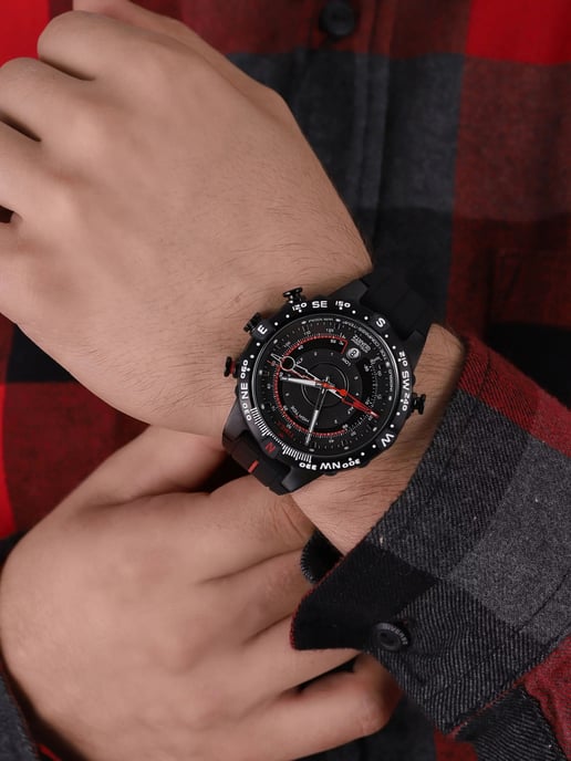 Timex Tide/temp/Kompass Herren Schwarz Uhr T2N720 - Image 5