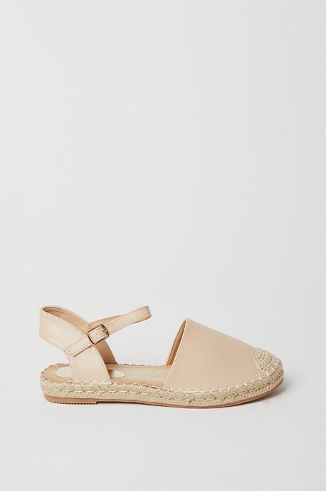 Bea Open Back Closed Toe Espadrille Flat Shoes