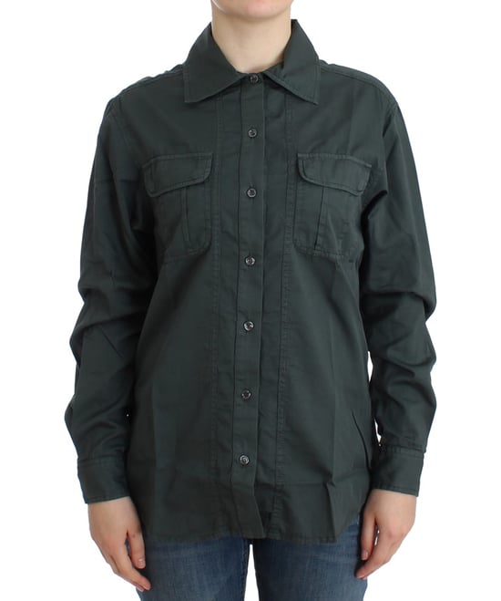 Cavalli Damen graues Hemd mit Knöpfen - Image 1
