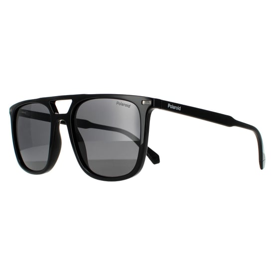 Polaroid Rectangle Mens Schwarz Grau Polarisierte Sonnenbrille - Image 2