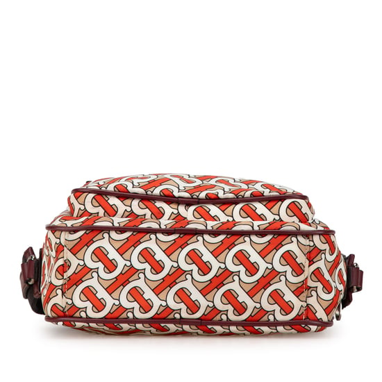 Vintage Burberry TB Monogramm Nylon Paddy Crossbody Orange - Image 3
