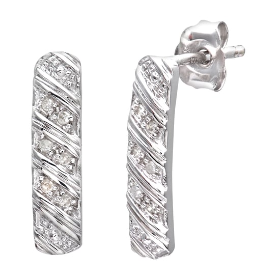 Boucles d'oreilles diamant 5 ct pour femme en or blanc 9 carats - Image 1