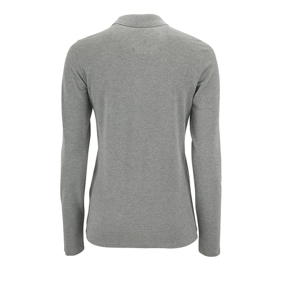 SOLS Womens/Ladies Perfect Langarm-Piqué-Poloshirt (Grau meliert) - Image 2
