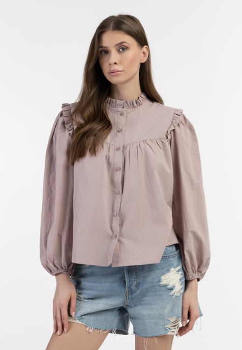 Dreimaster Bluse Damen alt rosa - Image 3