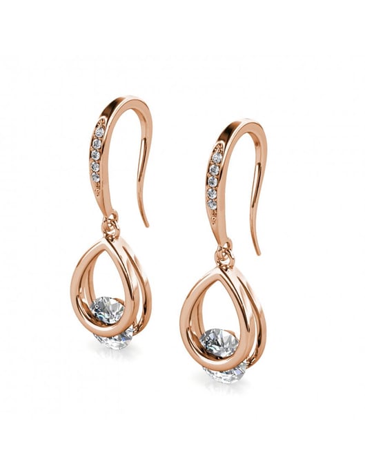 Tristin Hakenohrringe - Roségold und Kristall - Image 4