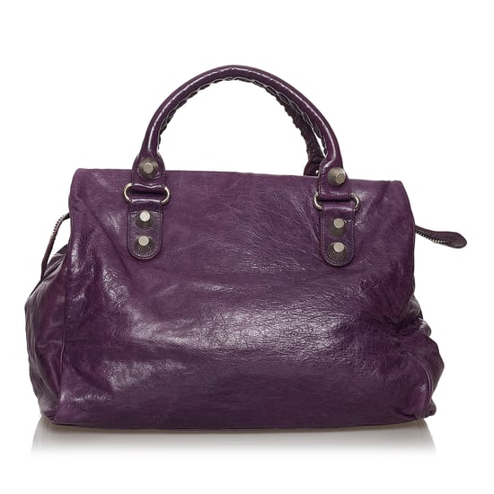 Vintage Balenciaga Motocross Giant 21 Midday Leather Handbag Purple - Image 3