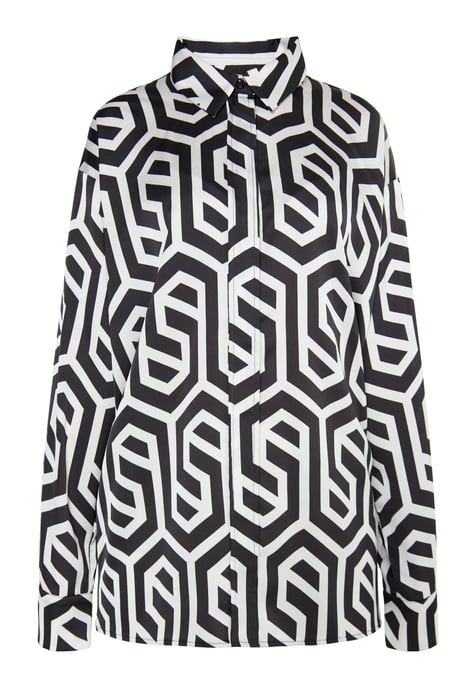 Dreimaster Hemdbluse Damen schwarz-wollweiß - Image 1