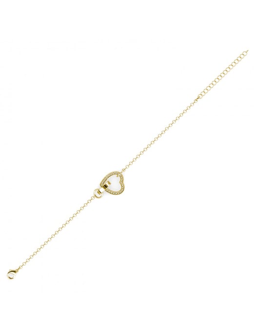 Verschlossenes Herz-Armband - Gold und Kristall - Image 5