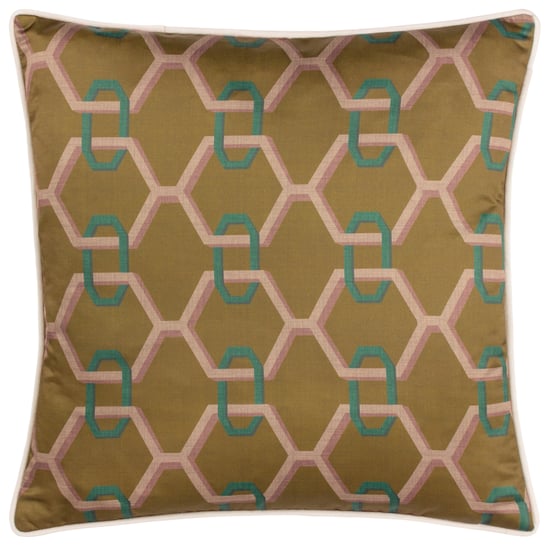 Paoletti Carnaby Kettengeometrisches Satin-Polyester-Kissen - Image 1