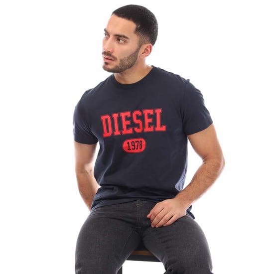 Diesel 1978 Varsity Design Marineblaues T-Shirt - Image 4