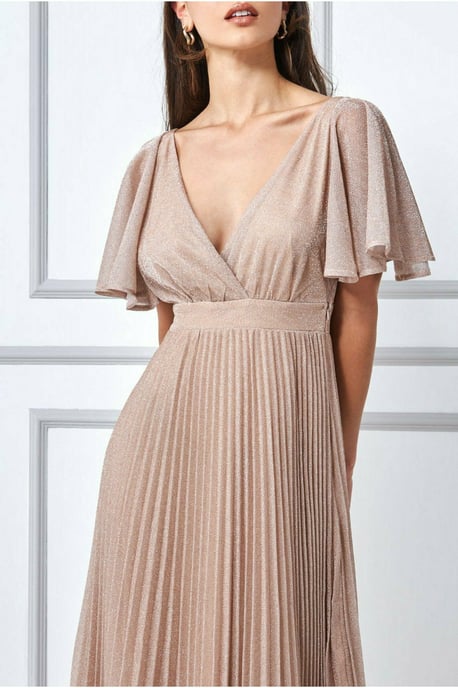 Lurex Pleated Maxi Dress