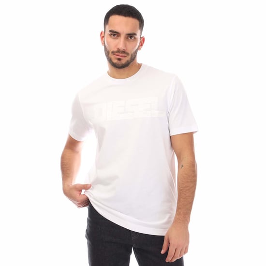 Diesel - T-shirt In Leuchtendem Weiß Mit Einfarbigem Logo - Image 1