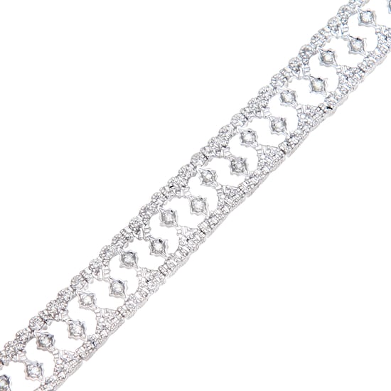 9ct White Gold Diamond Ladies Bracelet