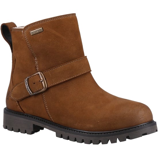Hush Puppies Wakely Leder Damen Tan Stiefel - Image 1