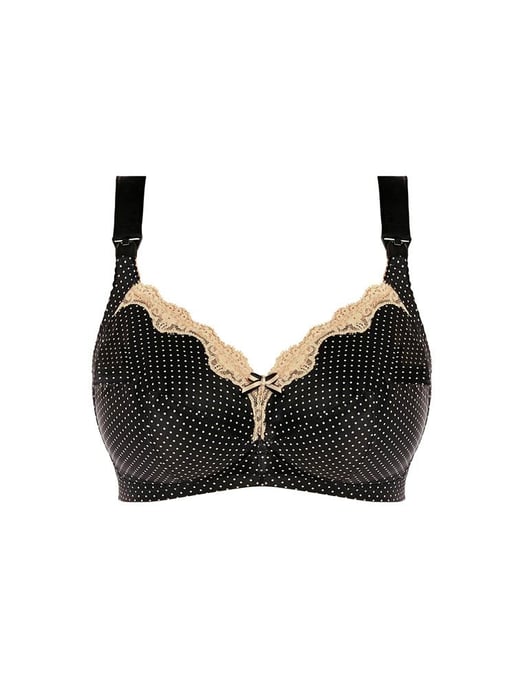 Dotty Drop Soft Cup Nursing Bra Black